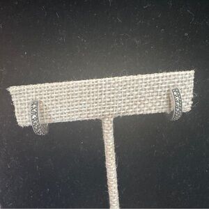 Judith, Jack, small marcasite and Sterling silver Hoop Earrings